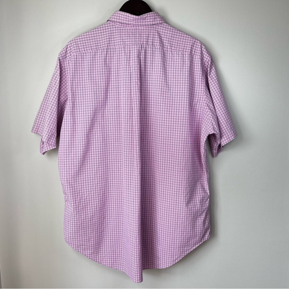 VTG Polo Ralph Lauren Mens XL Pink Checker Short Sleeve Shirt Preppy Black Pony - Picture 6 of 10